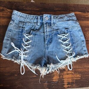 High waisted festival shorts